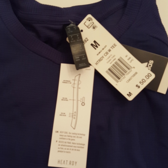 Adidas Navy Blue Heat Ready Tee NWT - Picture 7 of 12
